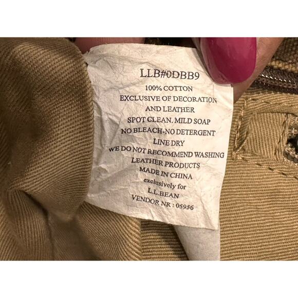 L.L. Bean Women's Foxes Print Canvas Embroidered Tote Bag Purse Brown Tan - Picture 8 of 16